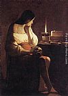 Georges De La Tour Canvas Paintings - Magdalen of the night light